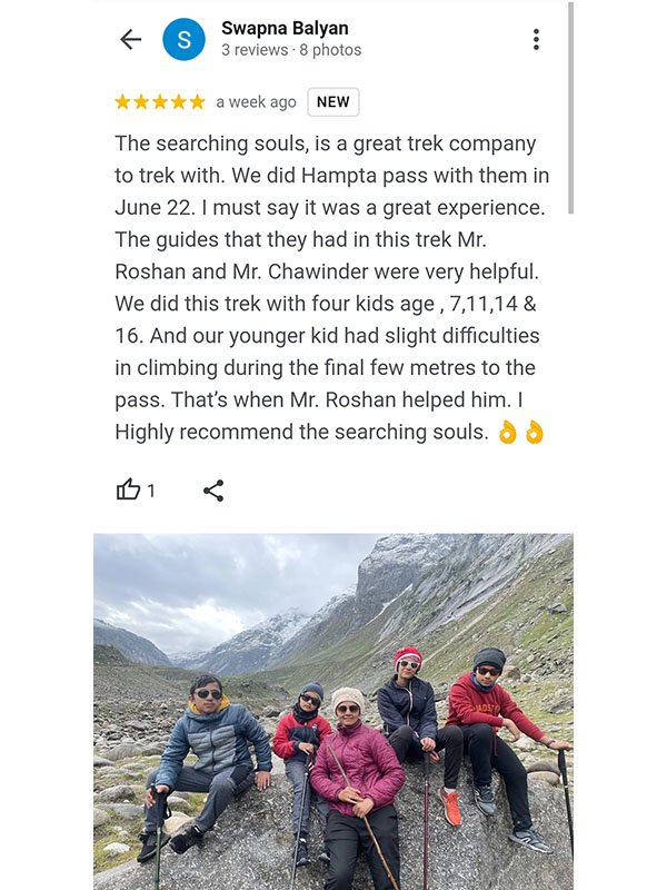 Hampta Pass Trek Reviews