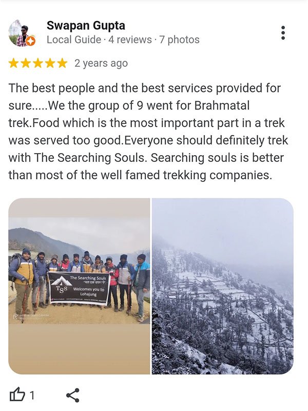 Brahmatal Trekking Package Reviews
