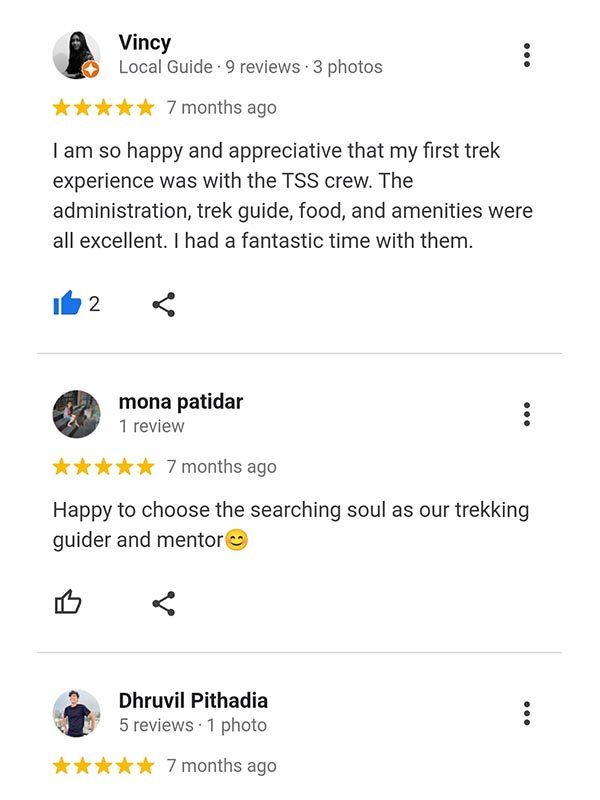 SAR Pass Trek TSS Client Reviews