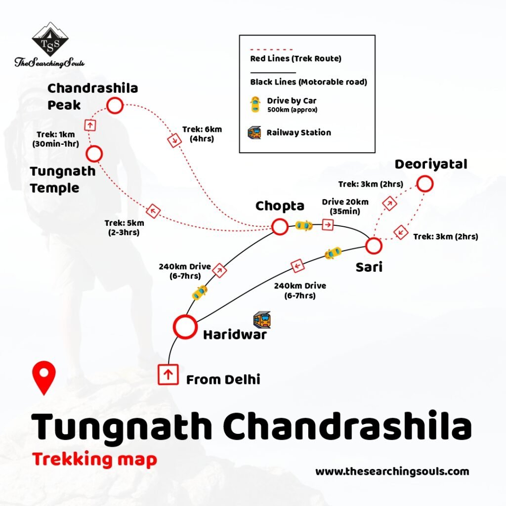 Tungnath Chandrashilla trek Map